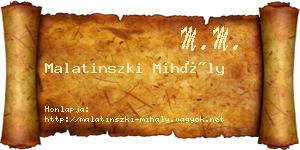 Malatinszki Mihály névjegykártya