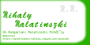 mihaly malatinszki business card
